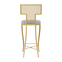 Made Goods Hadley Metal Outdoor Bar Stool in Danube Fabric