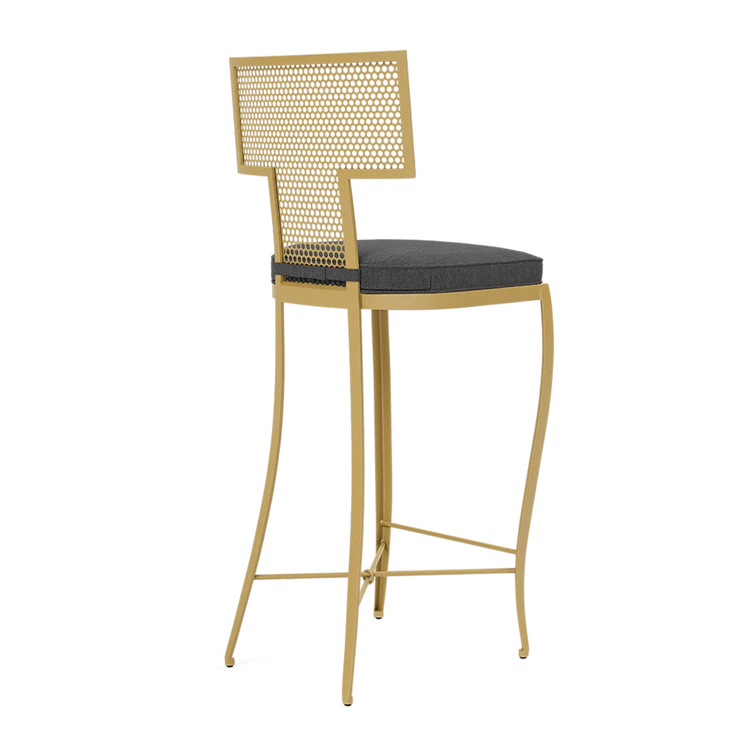 Made Goods Hadley Metal Outdoor Bar Stool in Pagua Fabric