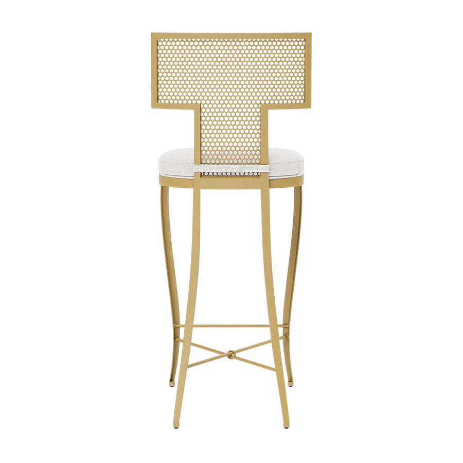 Made Goods Hadley Metal Outdoor Bar Stool in Pagua Fabric