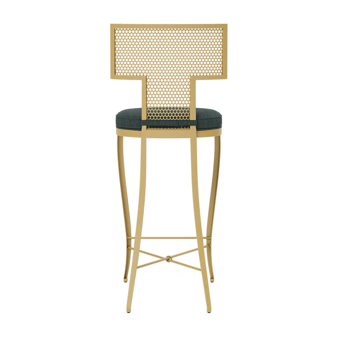 Made Goods Hadley Metal Outdoor Bar Stool in Pagua Fabric