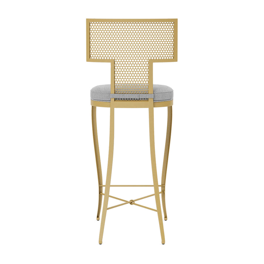 Made Goods Hadley Metal Outdoor Bar Stool in Pagua Fabric