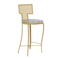 Made Goods Hadley Metal Outdoor Bar Stool in Volta Fabric