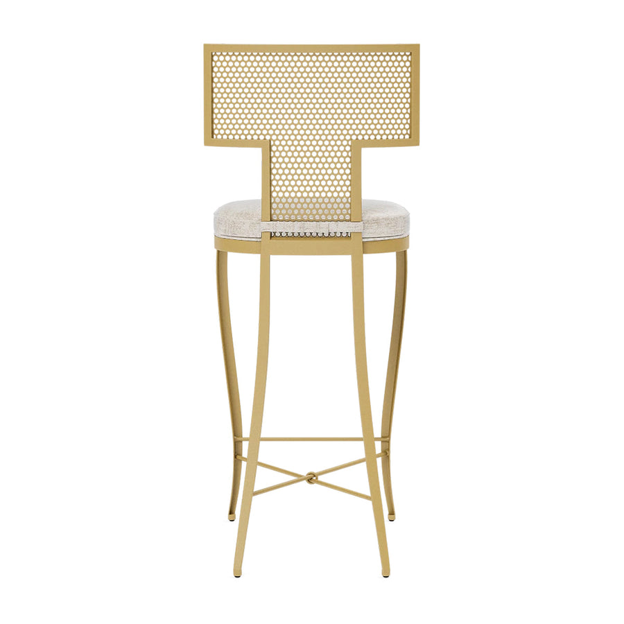 Made Goods Hadley Metal Outdoor Bar Stool in Volta Fabric