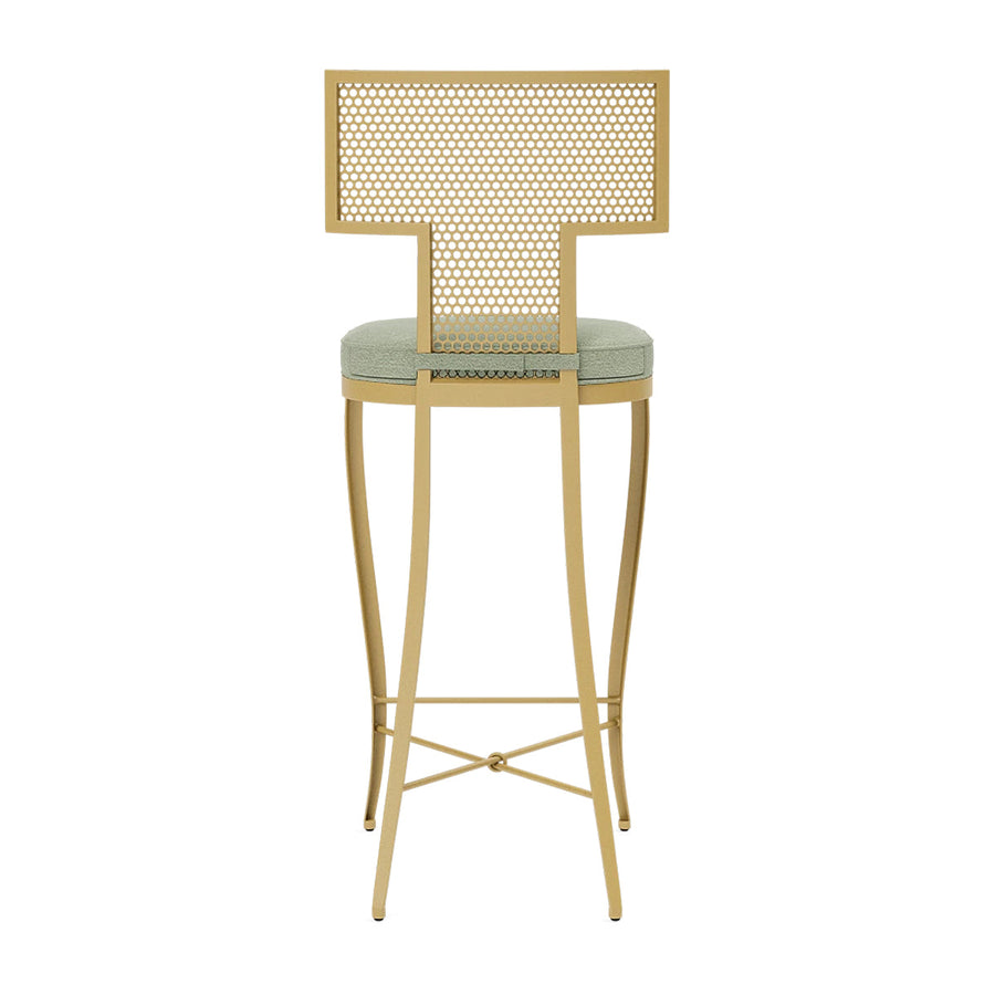 Made Goods Hadley Metal Outdoor Bar Stool in Weser Fabric