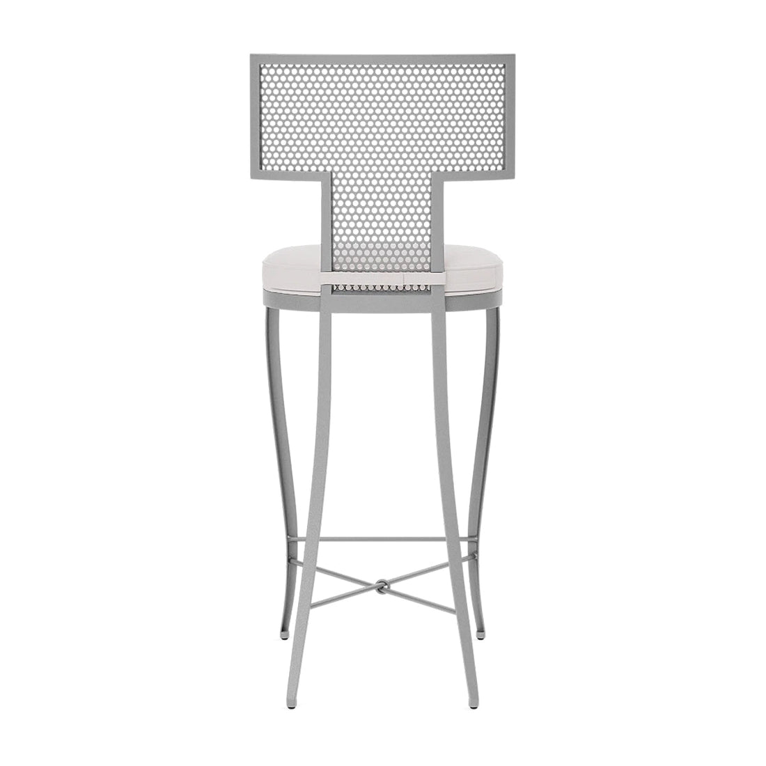 Made Goods Hadley Metal Outdoor Bar Stool in Alsek Fabric