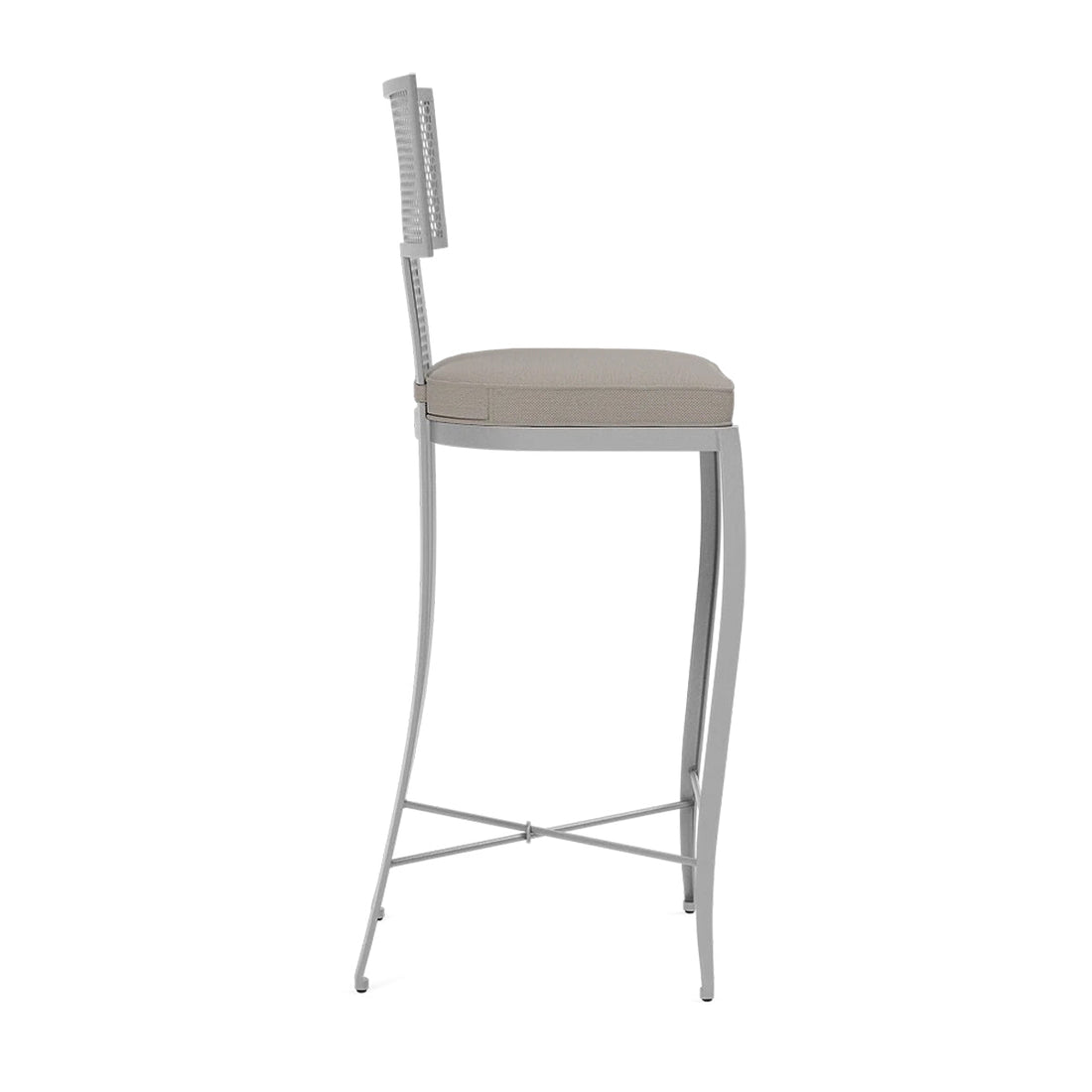 Made Goods Hadley Metal Outdoor Bar Stool in Alsek Fabric