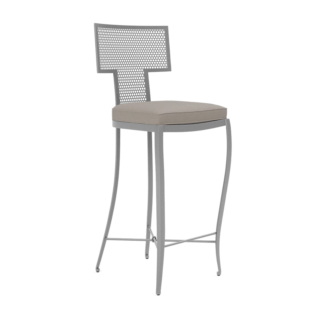 Made Goods Hadley Metal Outdoor Bar Stool in Alsek Fabric