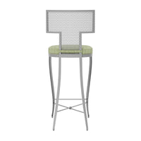 Made Goods Hadley Metal Outdoor Bar Stool in Clyde Fabric