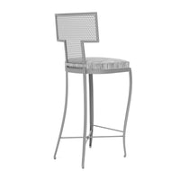 Made Goods Hadley Metal Outdoor Bar Stool in Danube Fabric