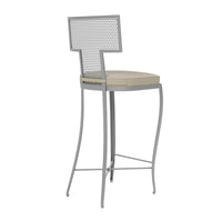 Made Goods Hadley Metal Outdoor Bar Stool in Garonne Marine Leather