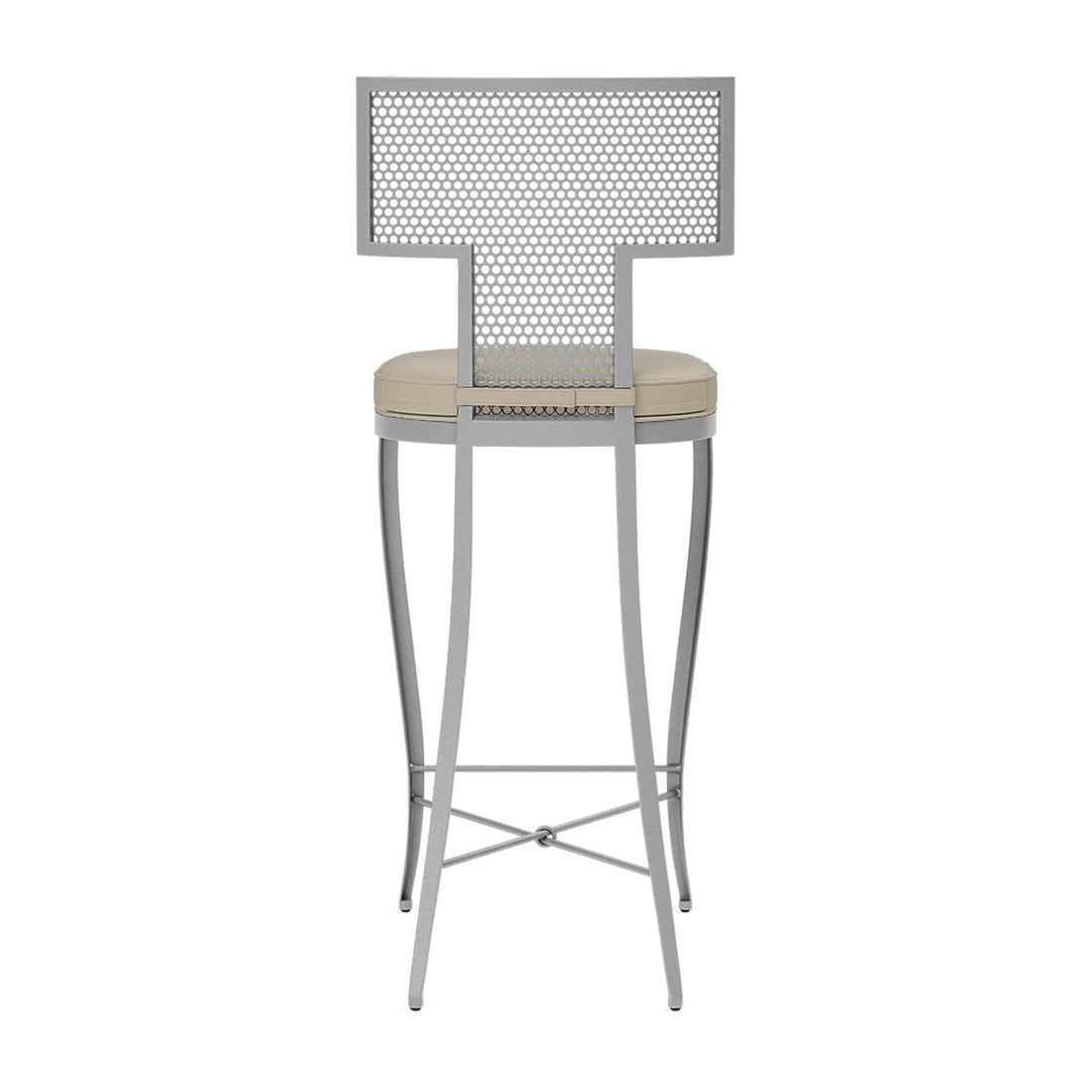 Made Goods Hadley Metal Outdoor Bar Stool in Garonne Marine Leather