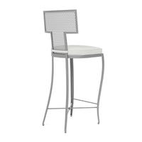 Made Goods Hadley Metal Outdoor Bar Stool in Garonne Marine Leather