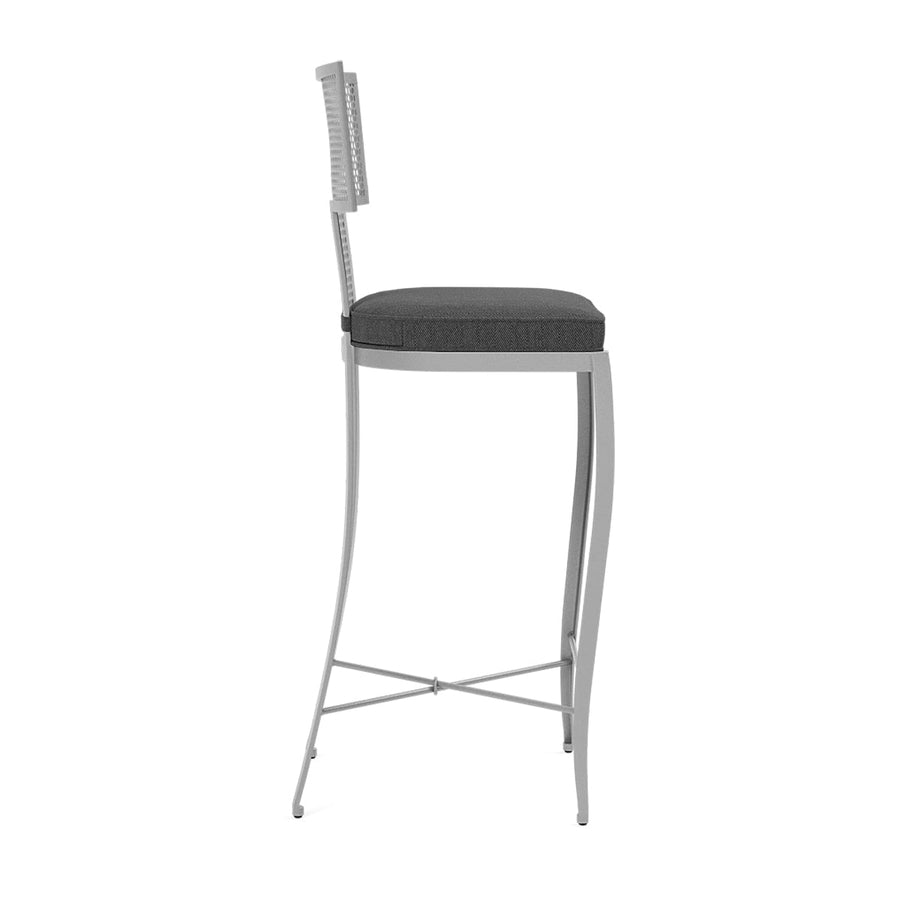 Made Goods Hadley Metal Outdoor Bar Stool in Pagua Fabric