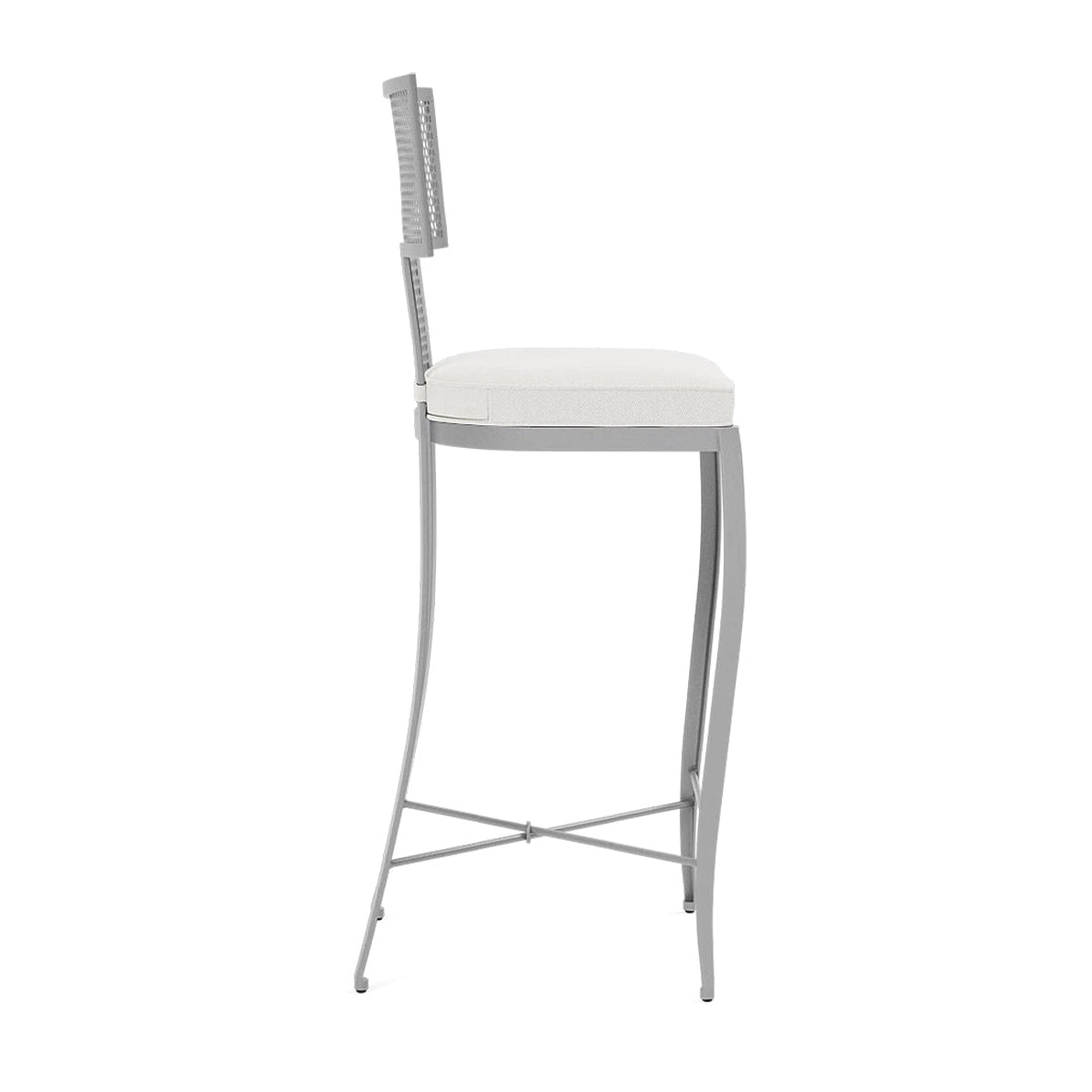 Made Goods Hadley Metal Outdoor Bar Stool in Pagua Fabric