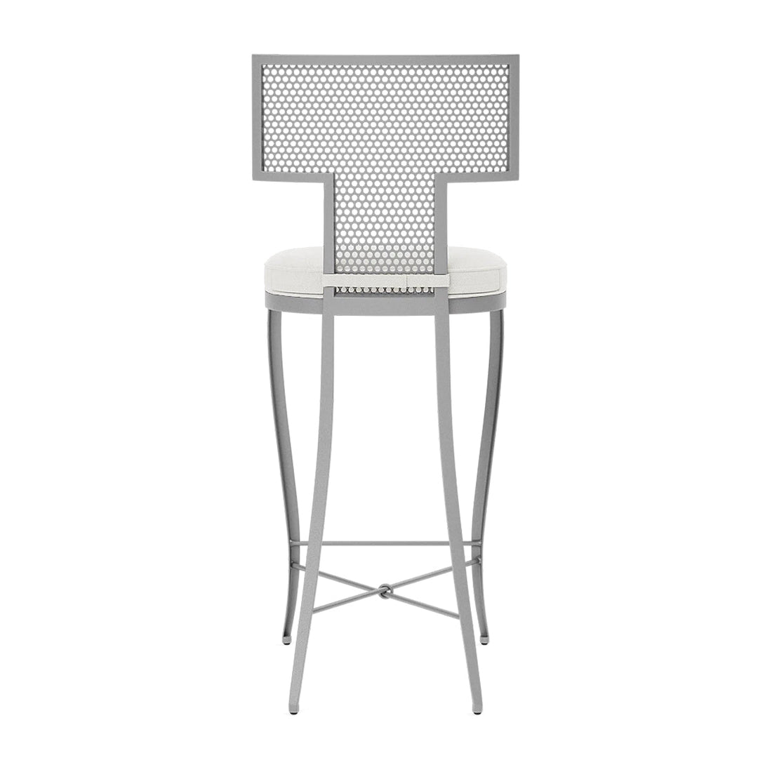 Made Goods Hadley Metal Outdoor Bar Stool in Pagua Fabric