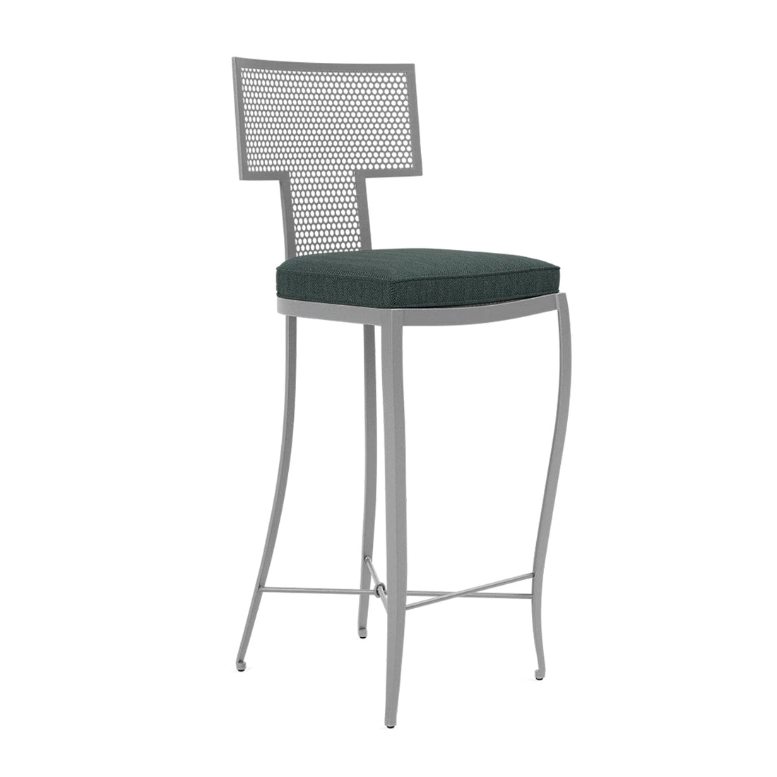 Made Goods Hadley Metal Outdoor Bar Stool in Pagua Fabric