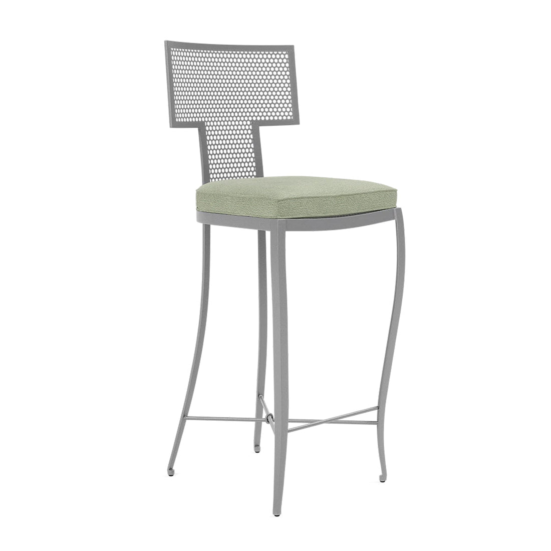 Made Goods Hadley Metal Outdoor Bar Stool in Weser Fabric