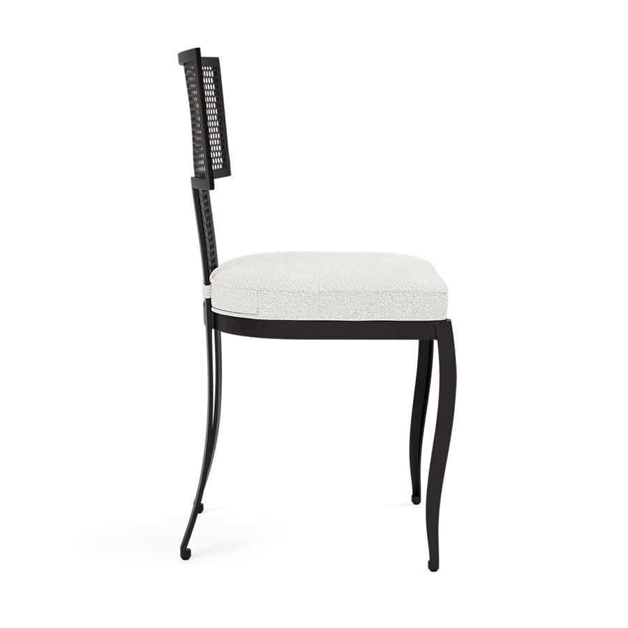 Made Goods Hadley Metal Outdoor Dining Chair in Lambro Boucle