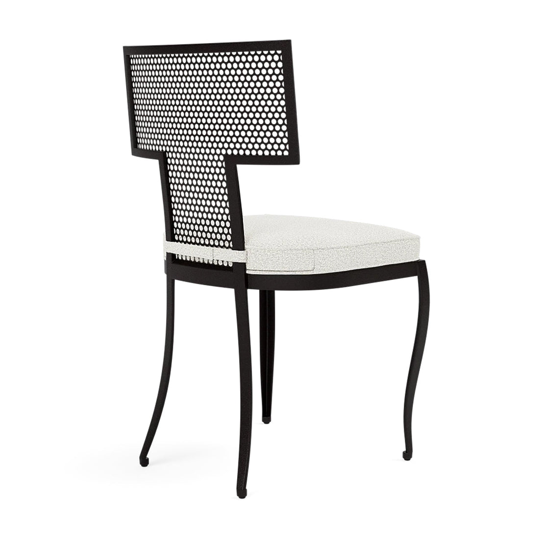 Made Goods Hadley Metal Outdoor Dining Chair in Lambro Boucle