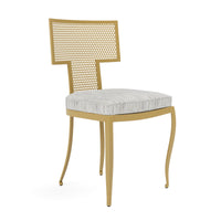 Made Goods Hadley Metal Outdoor Dining Chair in Danube Mix Beige Fabric