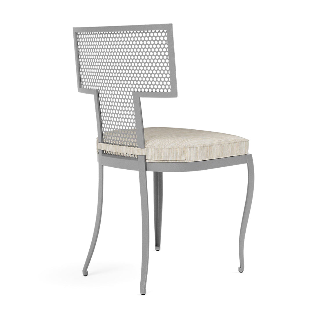 Made Goods Hadley Metal Outdoor Dining Chair in Danube Mix Beige Fabric