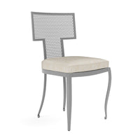 Made Goods Hadley Metal Outdoor Dining Chair in Danube Mix Beige Fabric