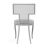 Made Goods Hadley Metal Outdoor Dining Chair in Danube Mix Beige Fabric