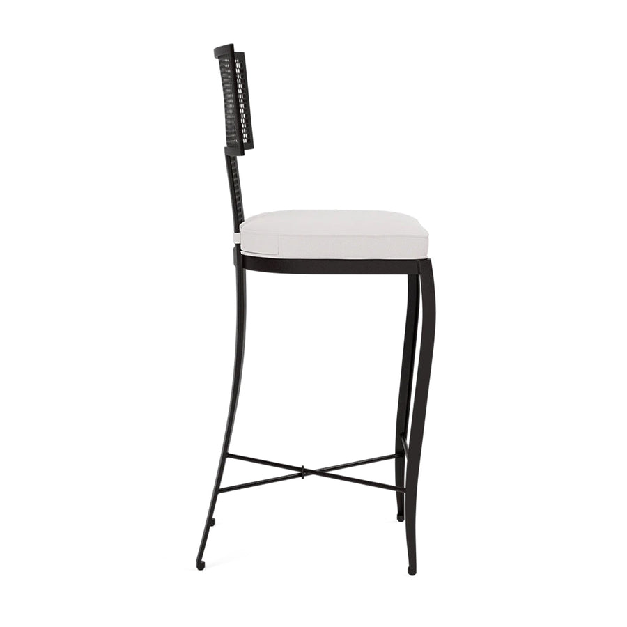 Made Goods Hadley Metal Outdoor Counter Stool in Alsek Fabric