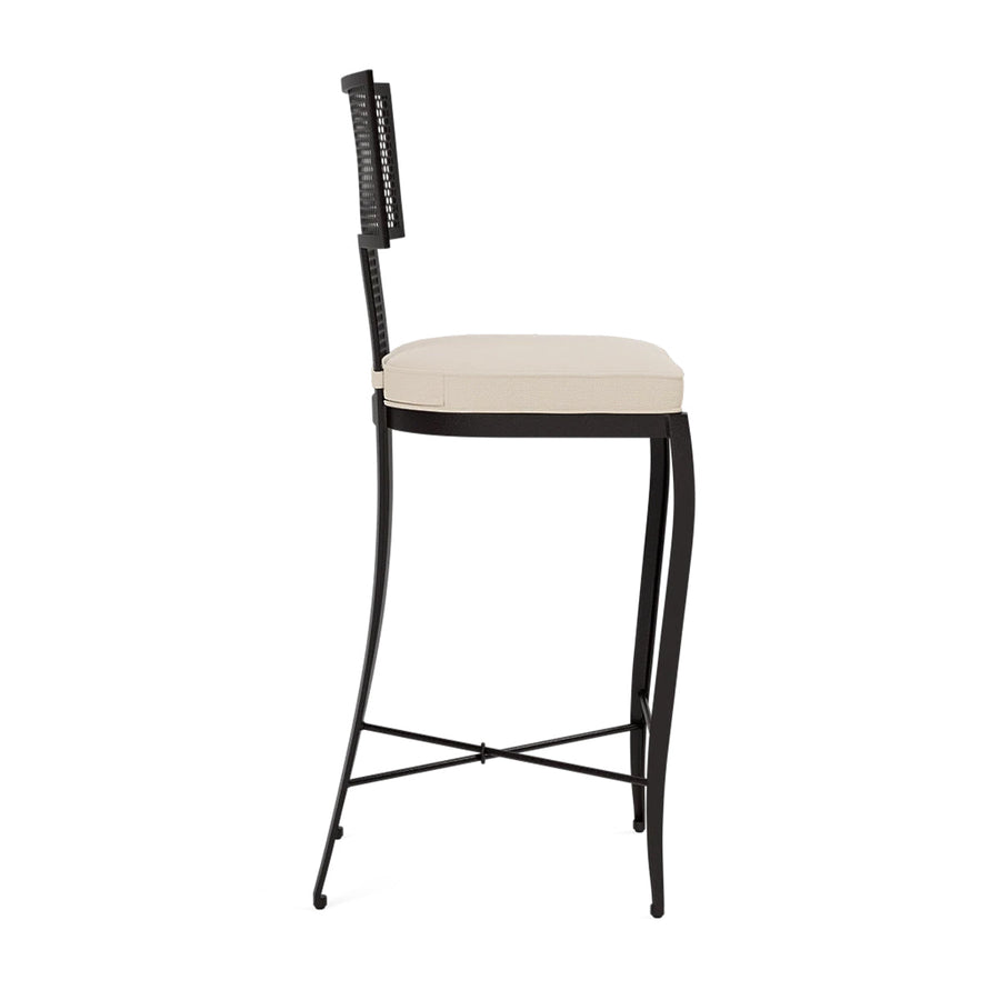 Made Goods Hadley Metal Outdoor Counter Stool in Alsek Fabric