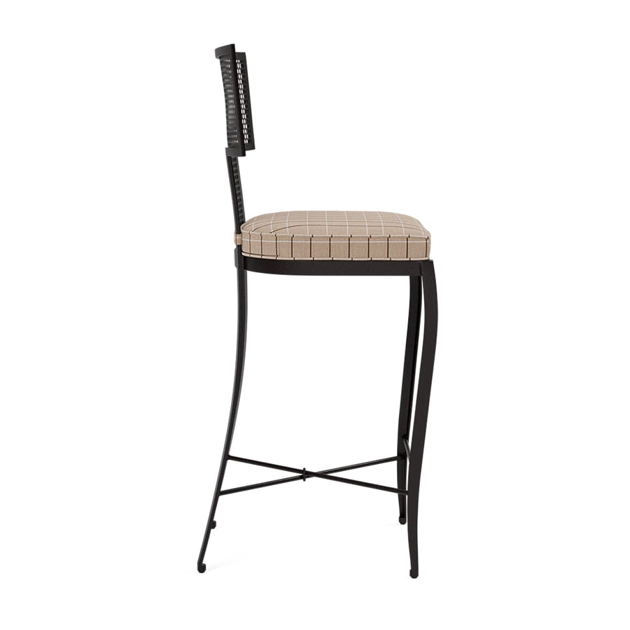 Made Goods Hadley Metal Outdoor Counter Stool in Clyde Fabric