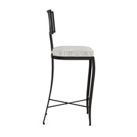 Made Goods Hadley Metal Outdoor Counter Stool in Danube Fabric