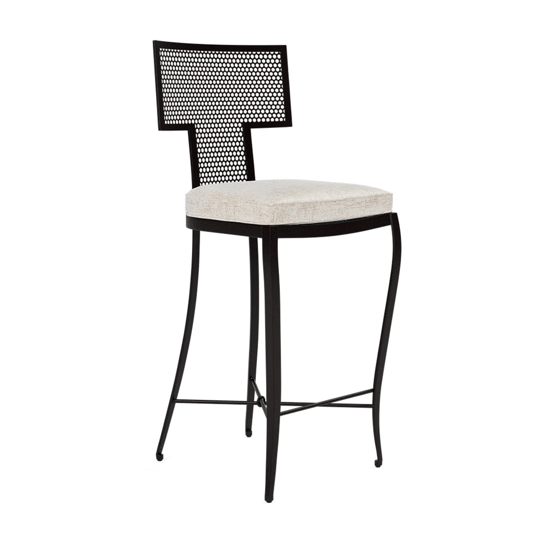 Made Goods Hadley Metal Outdoor Counter Stool in Volta Fabric