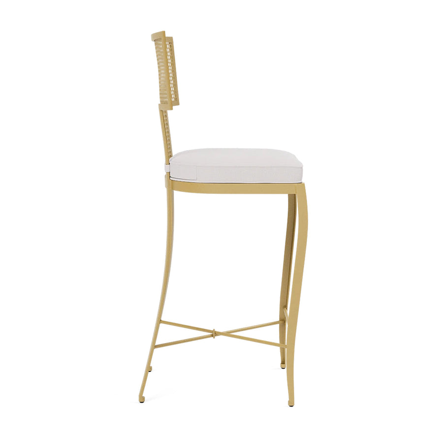 Made Goods Hadley Metal Outdoor Counter Stool in Alsek Fabric