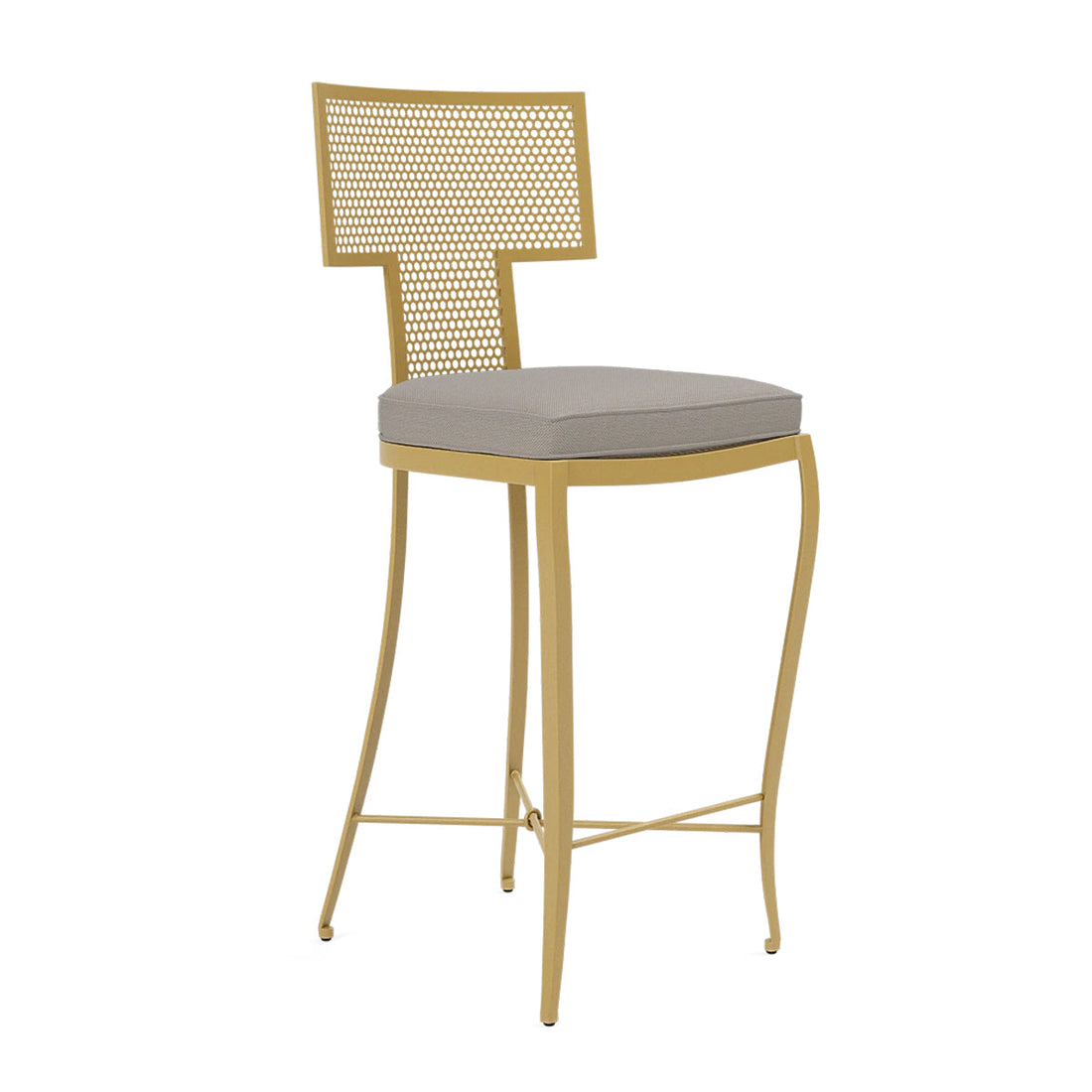 Made Goods Hadley Metal Outdoor Counter Stool in Alsek Fabric