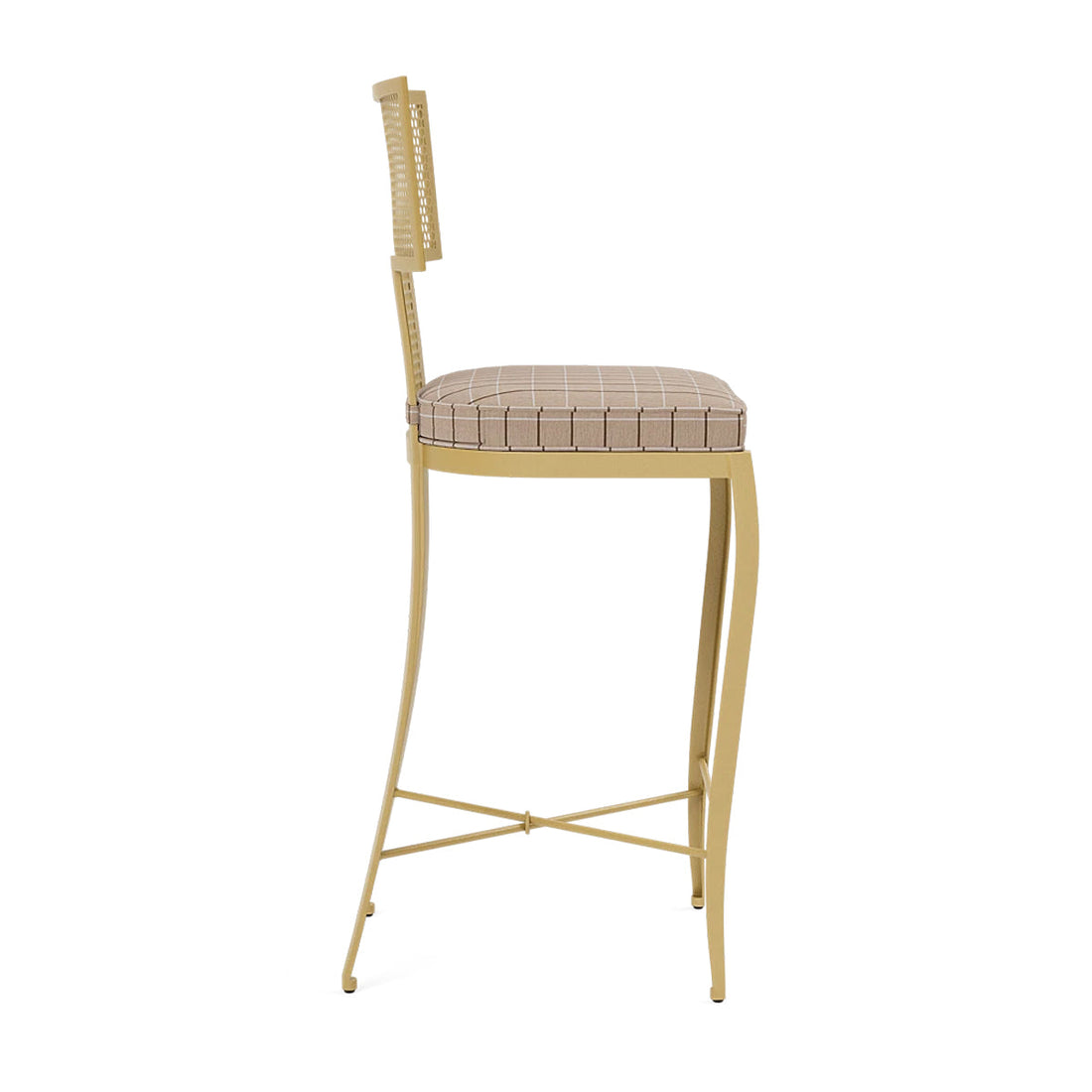 Made Goods Hadley Metal Outdoor Counter Stool in Clyde Fabric