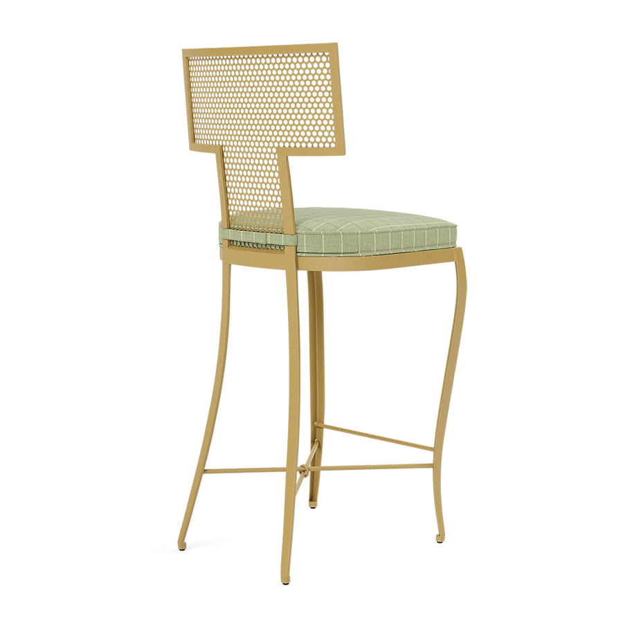 Made Goods Hadley Metal Outdoor Counter Stool in Clyde Fabric