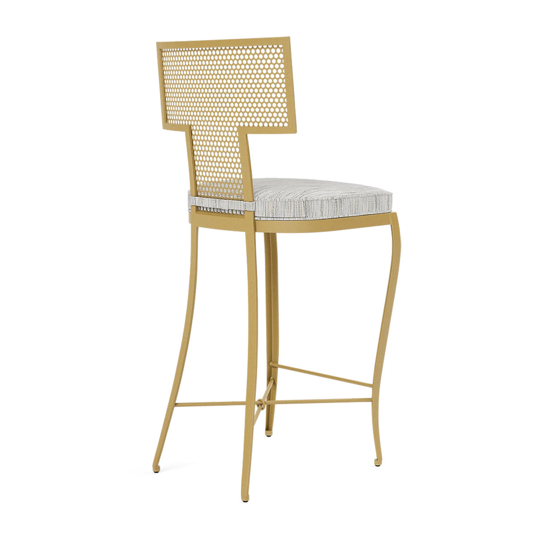 Made Goods Hadley Metal Outdoor Counter Stool in Danube Fabric