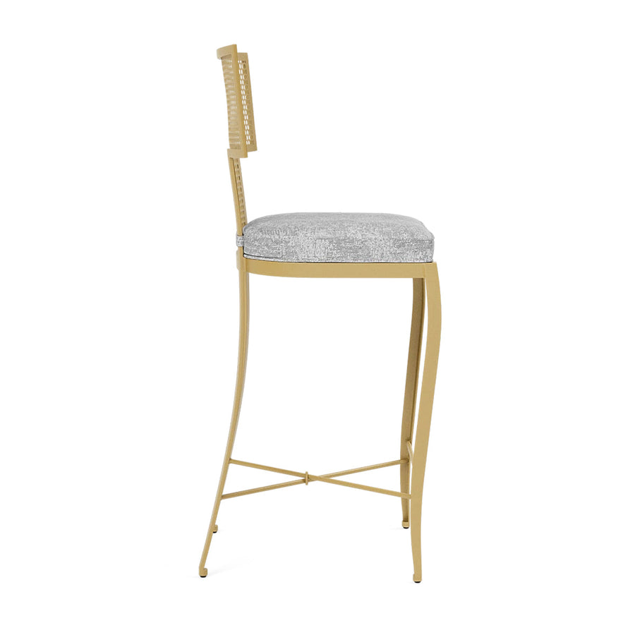 Made Goods Hadley Metal Outdoor Counter Stool in Volta Fabric