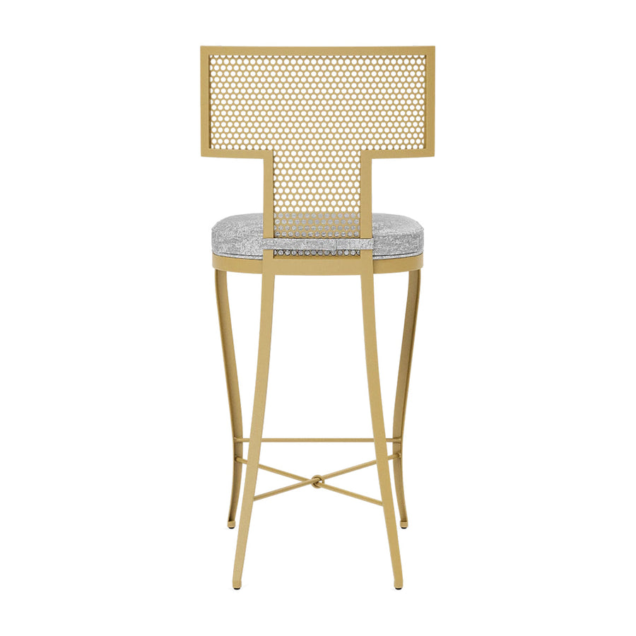 Made Goods Hadley Metal Outdoor Counter Stool in Volta Fabric