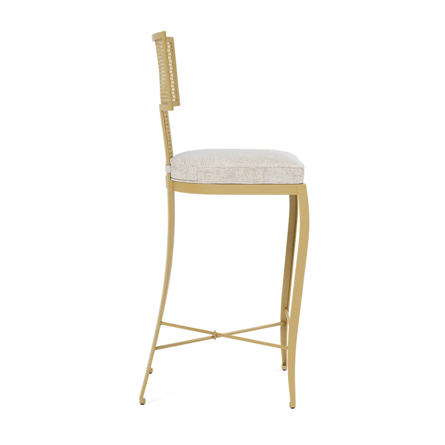 Made Goods Hadley Metal Outdoor Counter Stool in Volta Fabric