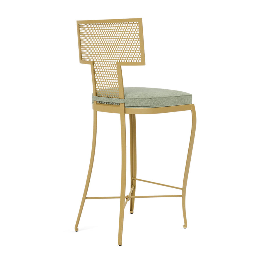 Made Goods Hadley Metal Outdoor Counter Stool in Weser Fabric