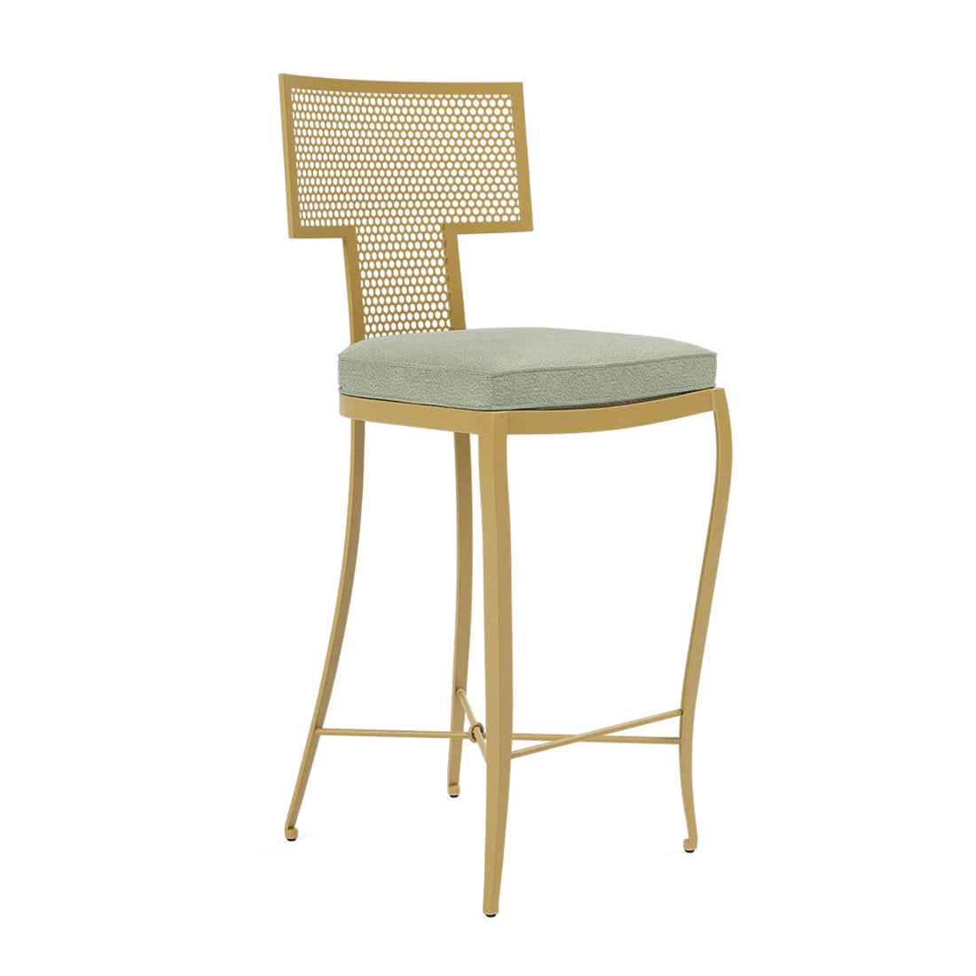 Made Goods Hadley Metal Outdoor Counter Stool in Weser Fabric