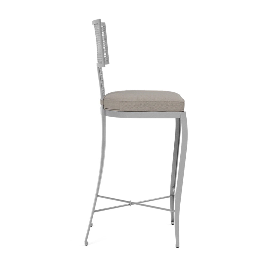 Made Goods Hadley Metal Outdoor Counter Stool in Alsek Fabric