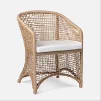 Made Goods Helena Open-Weave Barrel Outdoor Dining Chair in Havel