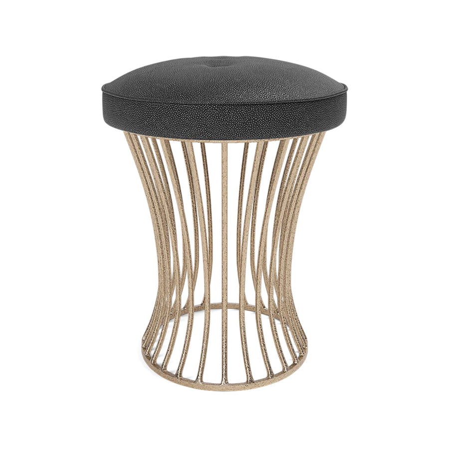 Made Goods Roderic Oval Stool in Bassac Shagreen Leather