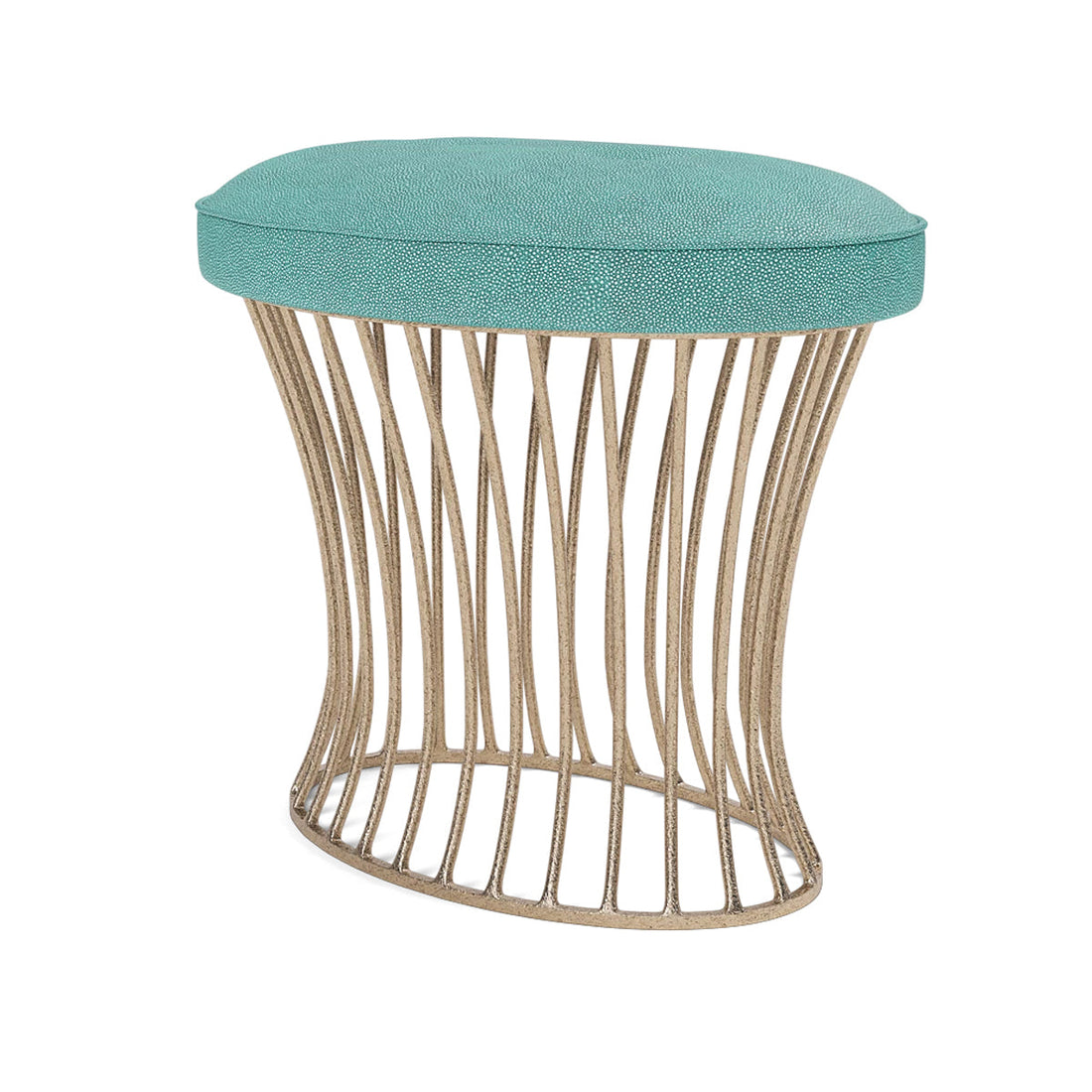 Made Goods Roderic Oval Stool in Bassac Shagreen Leather