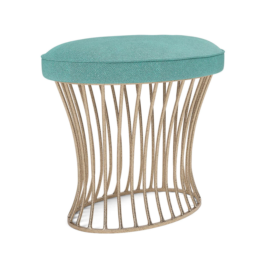 Made Goods Roderic Oval Stool in Bassac Shagreen Leather