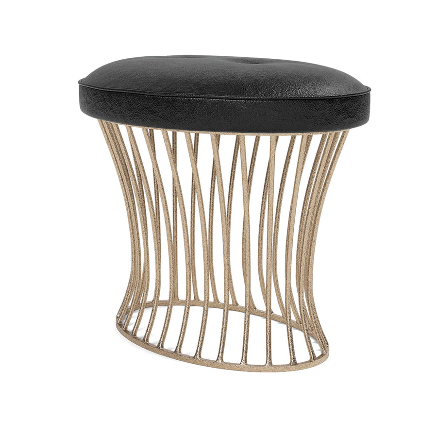 Made Goods Roderic Oval Stool in Colorado Leather