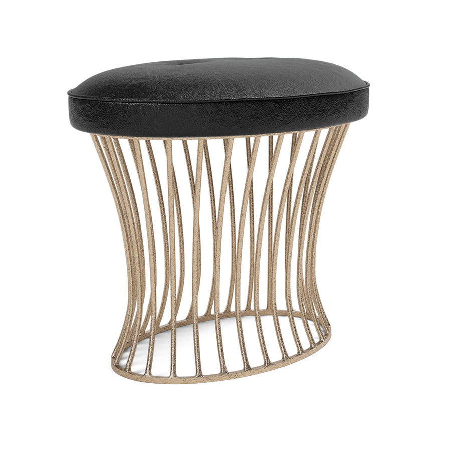 Made Goods Roderic Oval Stool in Colorado Leather