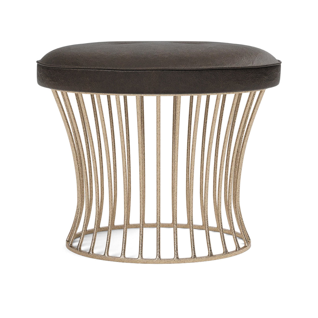 Made Goods Roderic Oval Stool in Colorado Leather